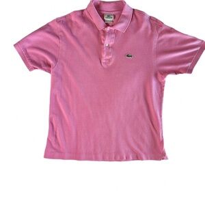 Lacoste Classic Pink Polo Mens Sz 5 Large Preppy Summer Cotton Embroider Logo 🐊